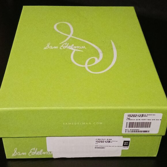 NEW Sam Edelman Yaro Block Heel Evening Sandals Ivory Satin Size 9 - Picture 13 of 13